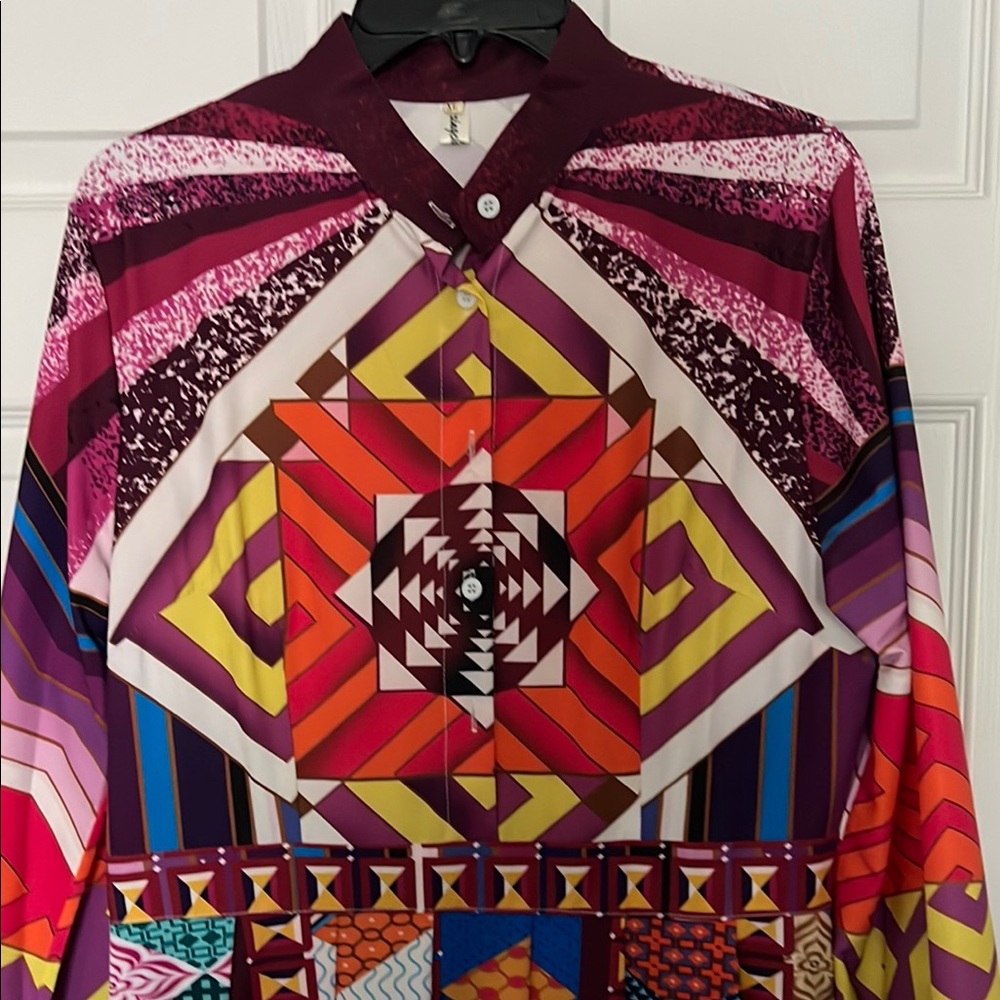 Multicolor Geometric Pattern Dress - Picture 2 of 5
